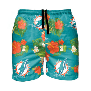 Miami Dolphins NFL Mens Floral Slim Fit 5.5" Swimming Suit Trunks
