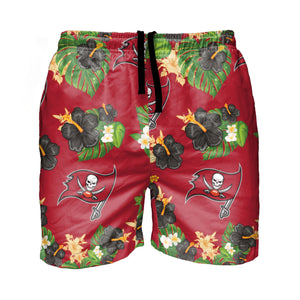 Tampa Bay Buccaneers NFL Mens Floral Slim Fit 5.5" Swimming Suit Trunks