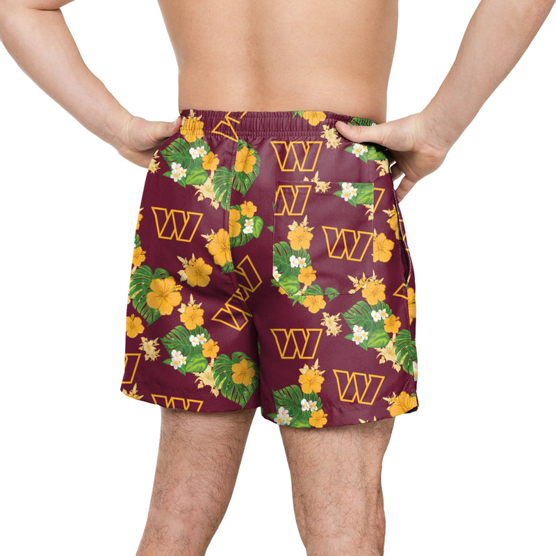 Washington Commanders NFL Mens Floral Slim Fit 5.5 Swimming Trunks