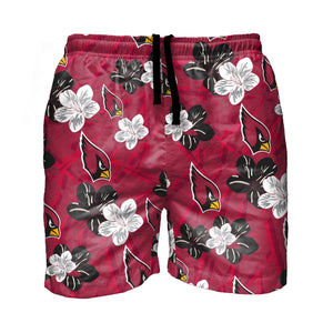 Arizona Cardinals NFL Mens Hibiscus Slim Fit 5.5" Swimming Trunks