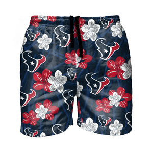 Chicago Bears NFL Mens Hibiscus Slim Fit 5.5 Swimming Trunks