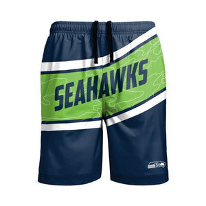 Seattle Seahawks NFL Mens Big Wordmark Swimming Trunks