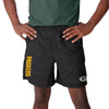 Green Bay Packers NFL Mens Heathered Black Woven Liner Shorts