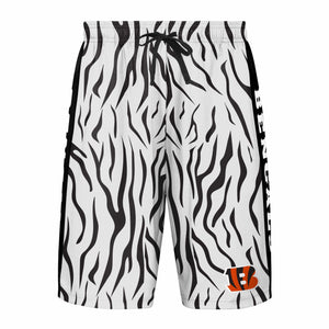 Cincinnati Bengals NFL Mens White Stripe Training Shorts