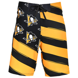 Pittsburgh Penguins NHL Mens Diagonal Flag Board Shorts