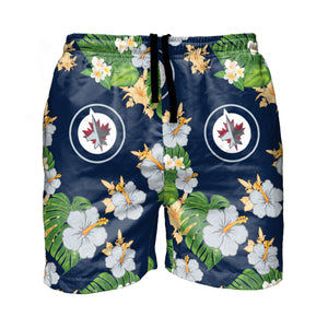 Winnipeg Jets NHL Mens Floral Slim Fit 5.5" Swimming Suit Trunks