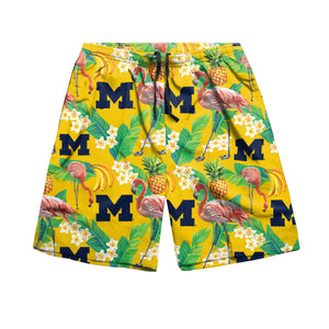 Michigan Wolverines NCAA Mens Floral Shorts