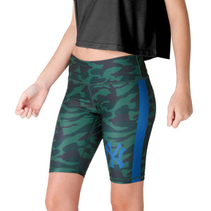 New York Yankees MLB Womens Camo Bike Shorts