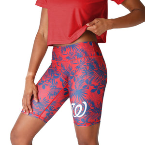 Washington Nationals MLB Womens Floral Bike Shorts