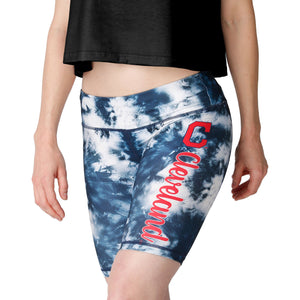 Cleveland Guardians MLB Womens Team Color Tie-Dye Bike Shorts