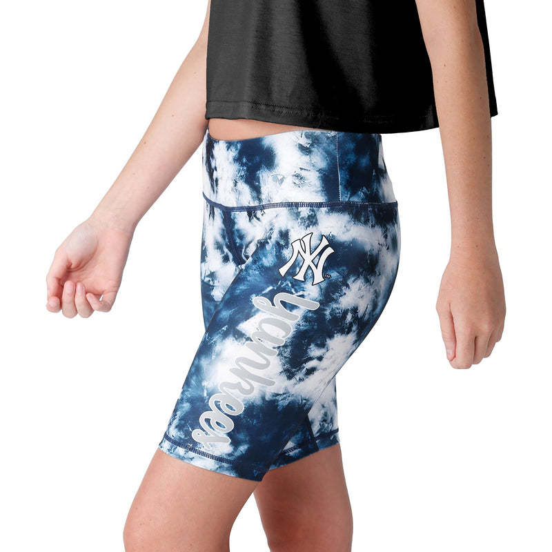 New York Yankees MLB Womens Tie-Dye Bike Shorts