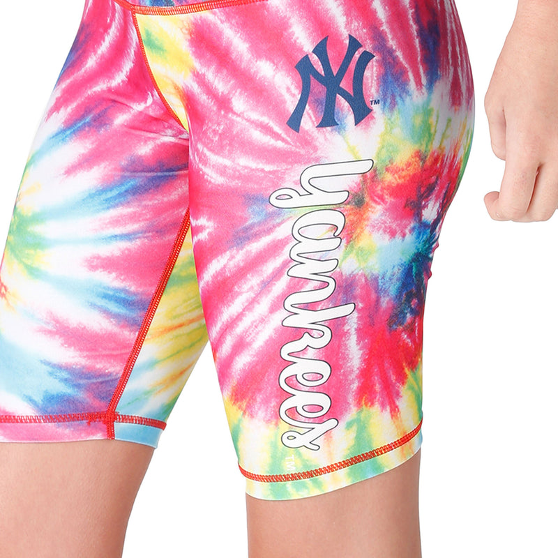 New York Yankees MLB Womens Tie-Dye Bike Shorts