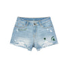 Michigan State Spartans NCAA Womens Team Logo Denim Shorts