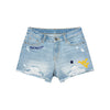 West Virginia Mountaineers NCAA Womens Team Logo Denim Shorts