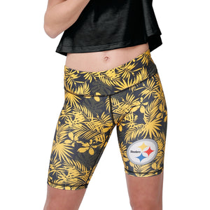 Pittsburgh Steelers NFL Womens Floral Bike Shorts