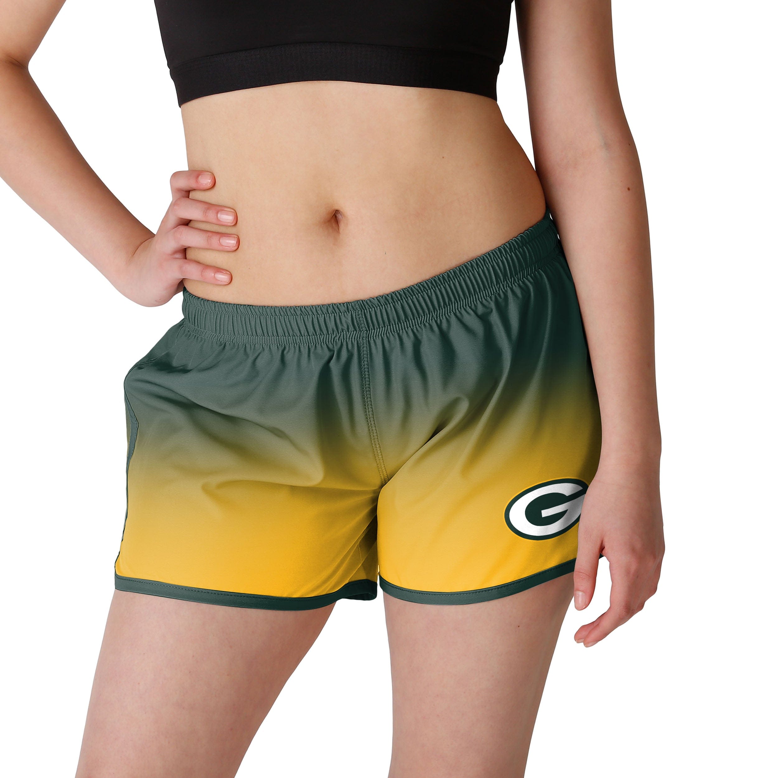 Green Bay Packers Women's Yoga Shorts Running Fans Sports