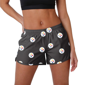 Pittsburgh Steelers NFL Womens Mini Print Running Shorts