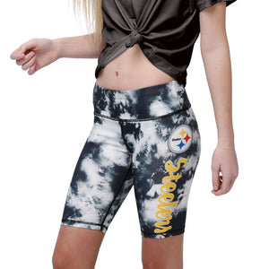 Pittsburgh Steelers NFL Womens Team Color Tie-Dye Bike Shorts