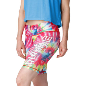 New York Giants NFL Womens Tie-Dye Bike Shorts