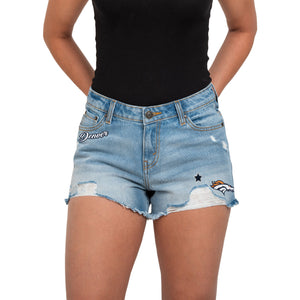 Denver Broncos NFL Womens Team Logo Denim Shorts