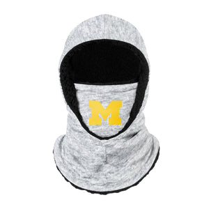 Michigan Wolverines NCAA Heather Grey Big Logo Hooded Gaiter