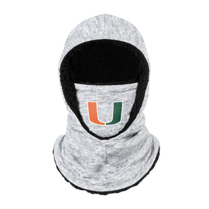 Miami Hurricanes NCAA Heather Grey Big Logo Hooded Gaiter