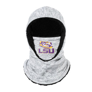 LSU Tigers NCAA Heather Grey Big Logo Hooded Gaiter