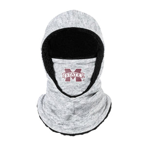 Mississippi State Bulldogs NCAA Heather Grey Big Logo Hooded Gaiter