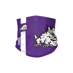 TCU Horned Frogs NCAA On-Field Sideline Team Stripe Big Logo Gaiter Scarf