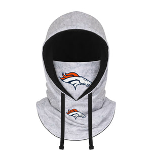 Denver Broncos NFL Heather Gray Drawstring Hooded Gaiter Scarf