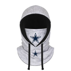 Dallas Cowboys NFL Heather Gray Drawstring Hooded Gaiter Scarf