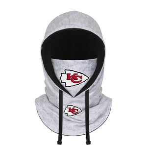 Kansas City Chiefs NFL Heather Gray Drawstring Hooded Gaiter Scarf