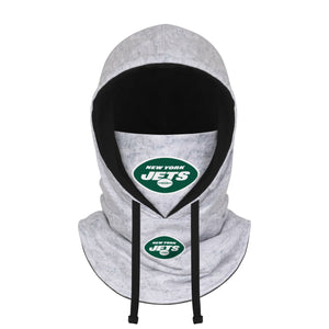 New York Jets NFL Heather Gray Drawstring Hooded Gaiter Scarf
