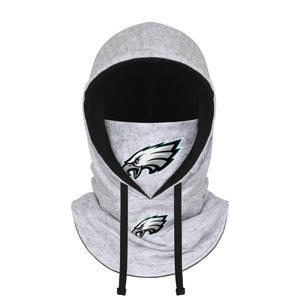 Philadelphia Eagles NFL Heather Gray Drawstring Hooded Gaiter Scarf