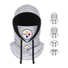 Pittsburgh Steelers NFL Heather Gray Drawstring Hooded Gaiter Scarf