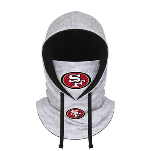 San Francisco 49ers NFL Heather Gray Drawstring Hooded Gaiter Scarf