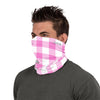 Pink Plaid Polyfleece Gaiter Scarf