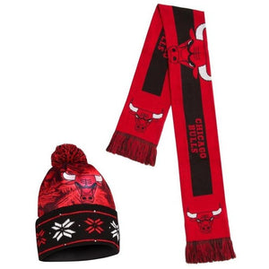 Chicago Bulls NBA Big Logo Light Up Beanie And Scarf Set