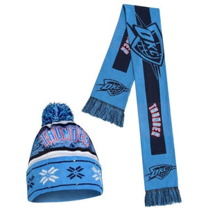 Oklahoma City Thunder NBA Wordmark Light Up Beanie And Scarf Set