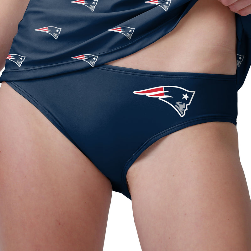 New England Patriots NFL Womens Mini Logo Bikini Bottom New England Patriots NFL Womens Mini Logo Bikini Bottom