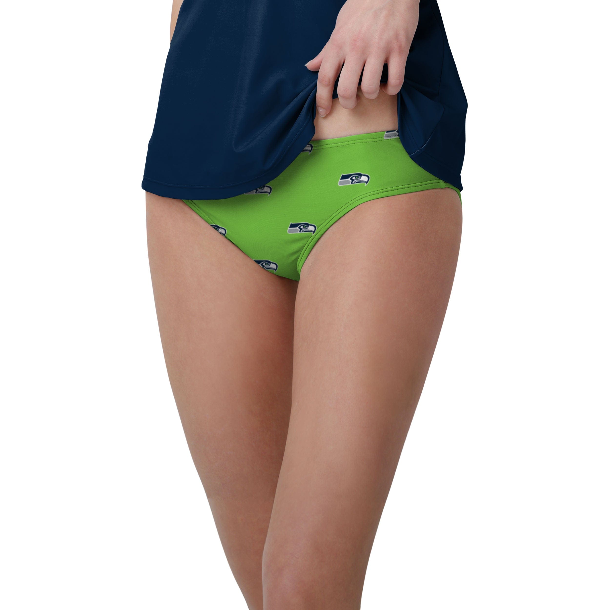 Seattle Seahawks NFL Womens Solid Logo Bikini Top