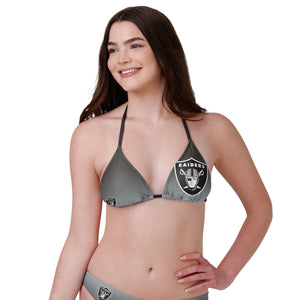 Las Vegas Raiders NFL Womens Gradient Big Logo Bikini Top
