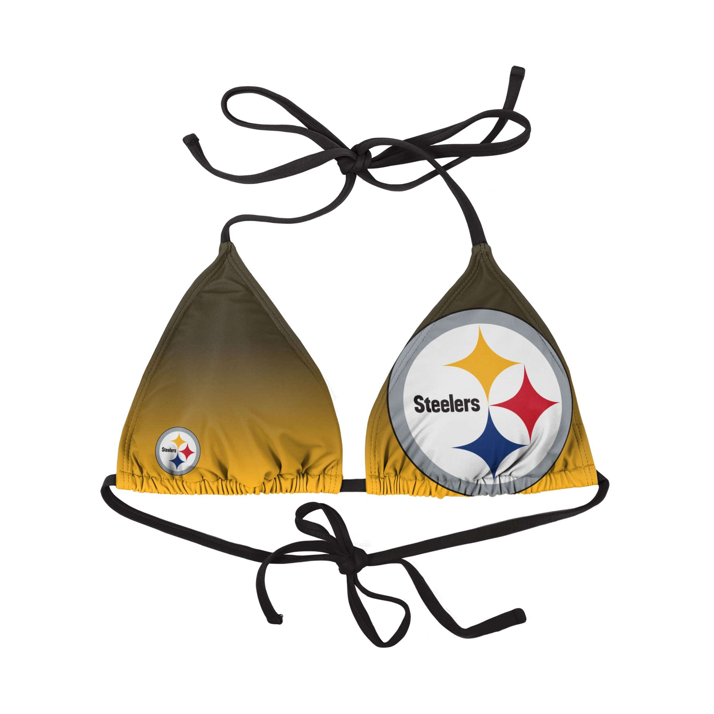 Pittsburgh Steelers NFL Womens Gradient Big Logo Bikini Top