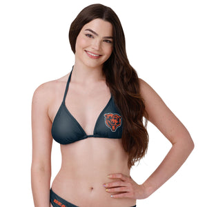 Chicago Bears NFL Womens Solid Logo Bikini Top