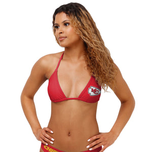 Kansas City Chiefs NFL Womens Solid Logo Bikini Top