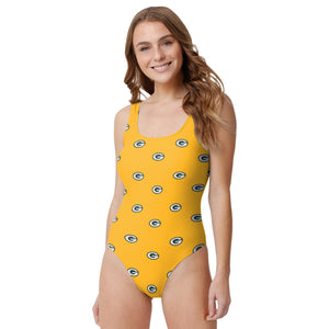 Green Bay Packers NFL Womens Mini Print One Piece Bathing Suit