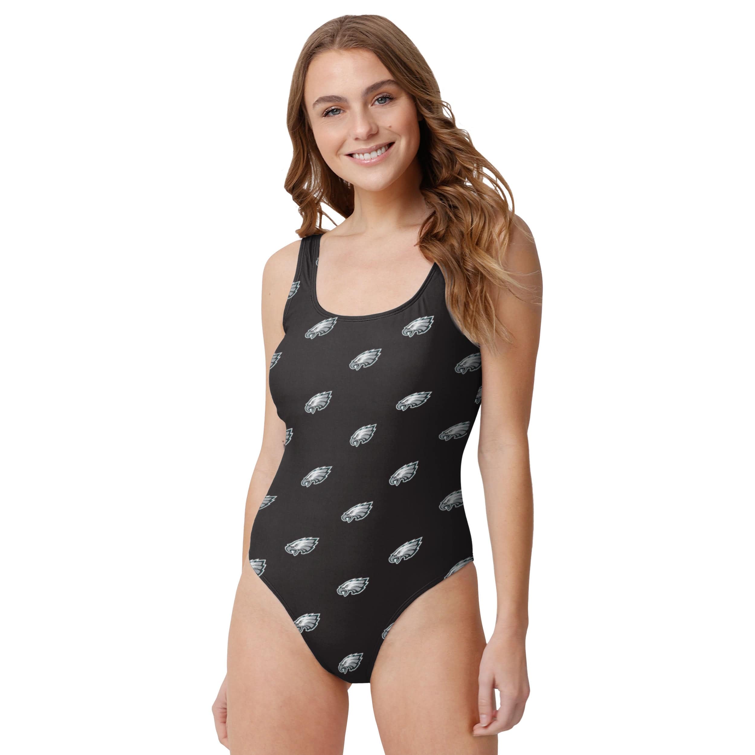 Pittsburgh Steelers FOCO Women's Team One-Piece Swimsuit - Black