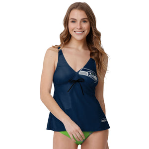 Seattle Seahawks NFL Womens Summertime Solid Tankini