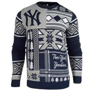 New York Yankees Patches Ugly Crew Neck Sweater
