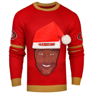 San Francisco 49ers NFL Jerry Rice Retired Player Face Sweater